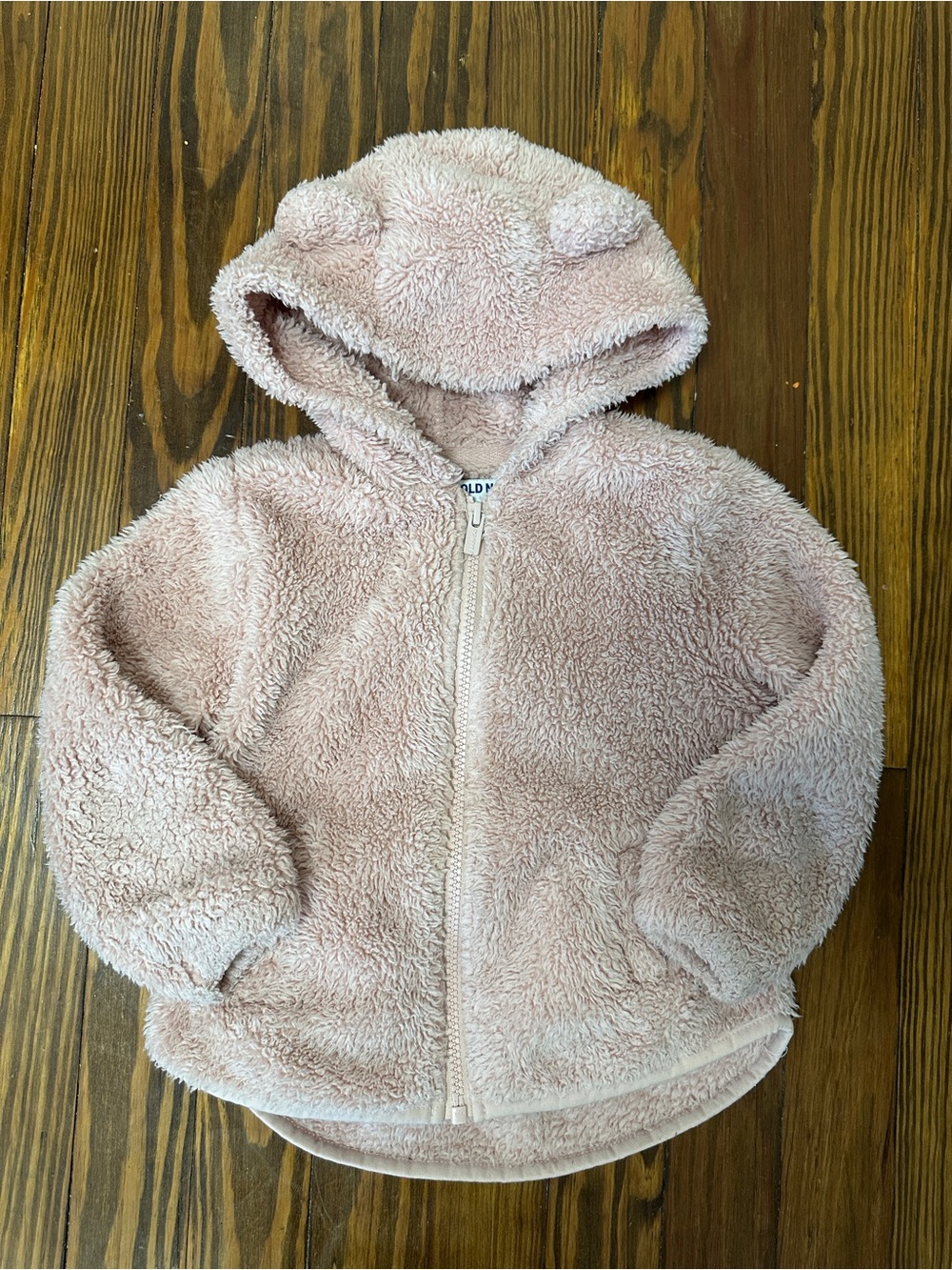 Old Navy Light Pink Sherpa Hooded Zip Jacket for Kids